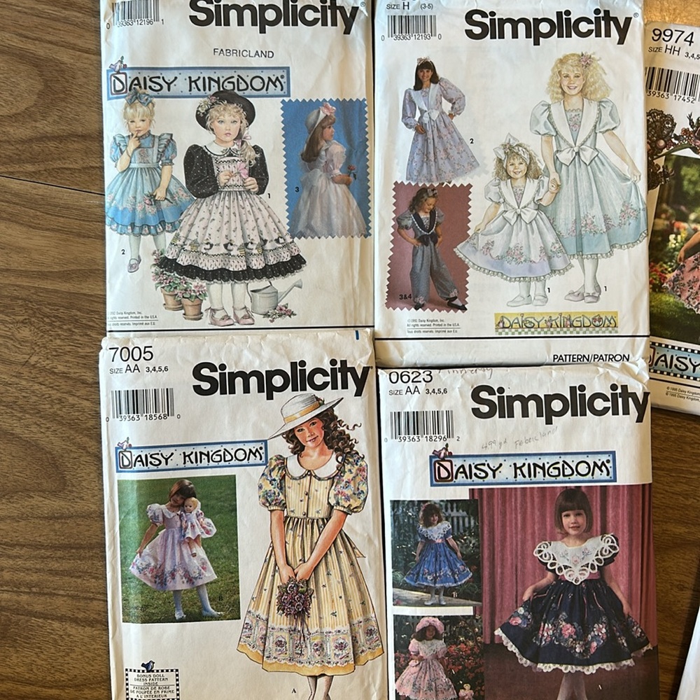 SOLD on EBay-Vintage 90s Daisy Kingdom Sewing Patterns Bundle Girls Dresses 3-6 - Picture 2 of 13